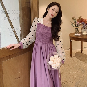 现货，新品韩版拼接连衣裙款号3076图片