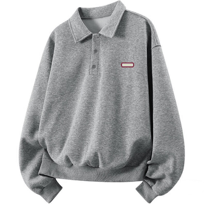 抖音得物高品质印花秋美式高街结构设计POLO翻领卫衣外套AW7701，男装Polo衫，电商A443
