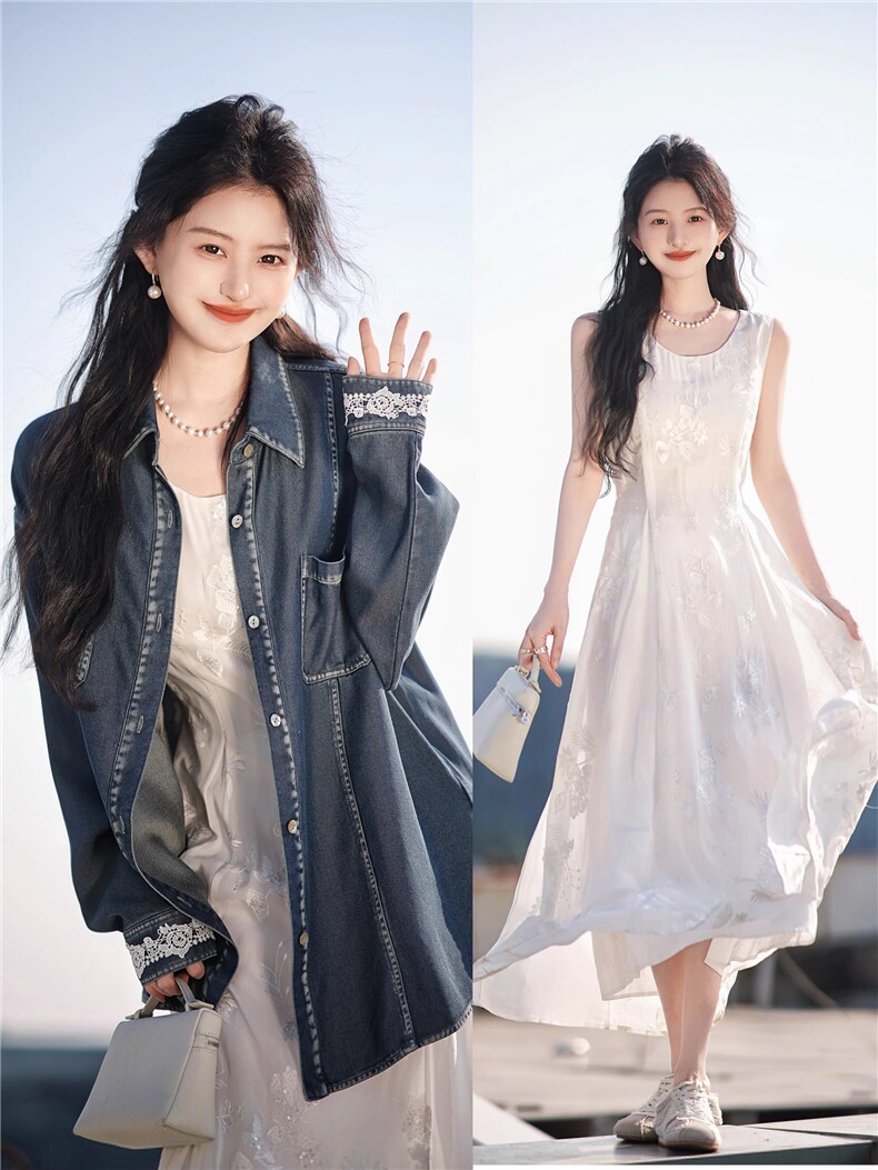 ｜茜茜公主裙|A字长裙2025新款宽松显瘦连衣裙,女装连衣裙,梦白服饰厂