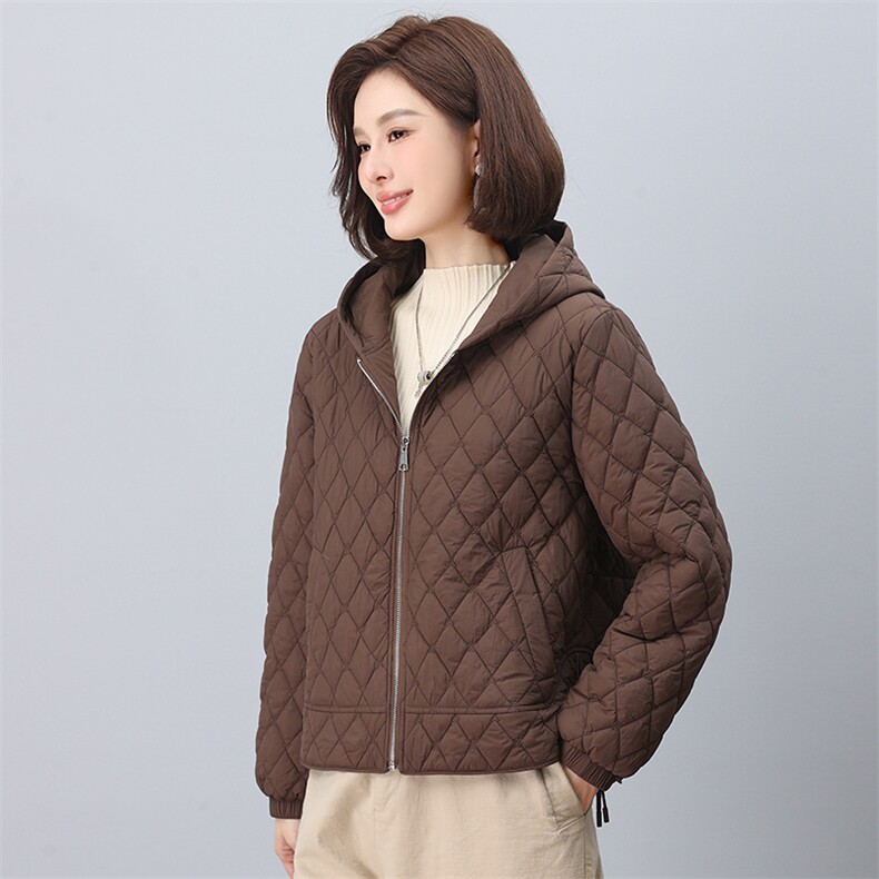 2024年冬季新款时尚连帽开衫加棉棉服,女装棉衣/棉服,依恋蒂丝