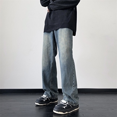 秋冬季美式高街牛仔裤男潮牌个性显高休闲裤G158/P45，男装牛仔裤，电商D202-1