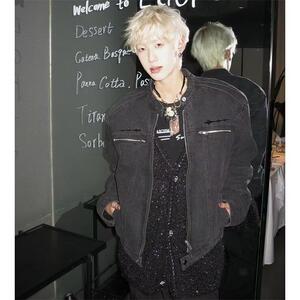 24春秋季潮流休闲帅气夹克新款机车牛仔外套-WT122-网络图图片
