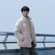 海边时尚宽松拼接撞色休闲百搭立领棉服A247-MY8891特批65控98，男装棉衣，电商A247