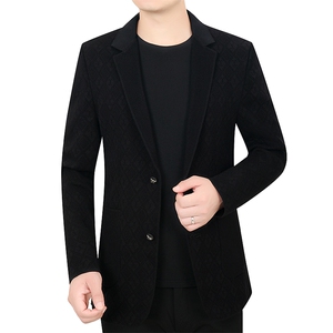 针织夹克男士春季上衣服2023新款开衫毛衣中年休闲西装外套男春秋图片