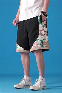 复古风刺绣工装短裤男潮牌街头宽松阔腿休闲百搭中裤K41-P60图片