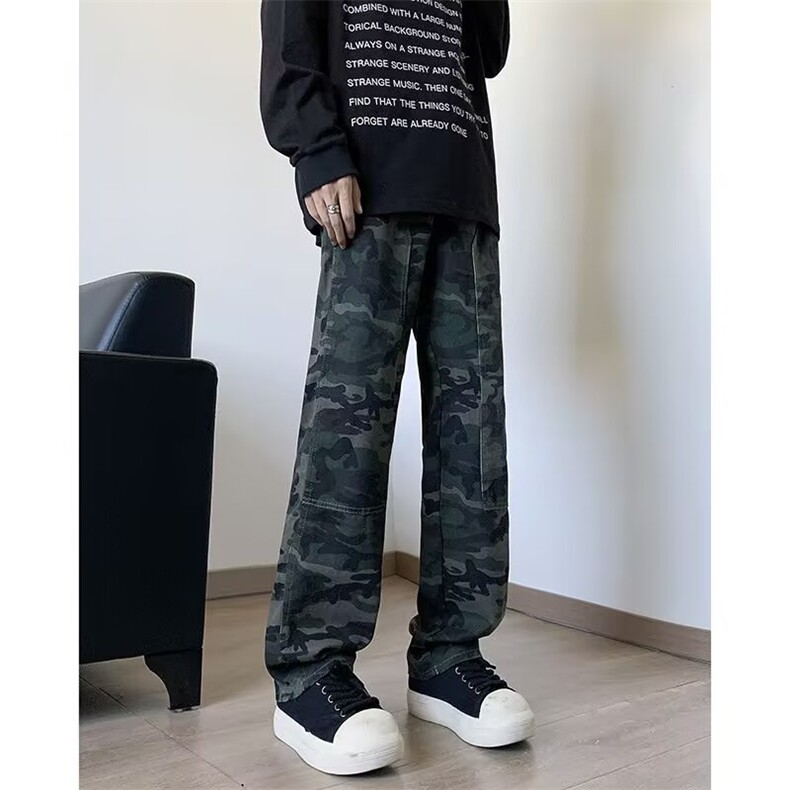 迷彩工装牛仔裤男生秋季新款美式高街复古N7007-P40,男装牛仔裤,星座1109-3