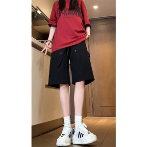 特批P25无差价夏季冰丝垂感中裤设计感潮牌直筒五分短裤男DK2123图片