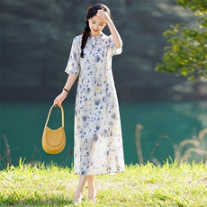 2026年春季大摆型优雅气质约会舞蹈职场街拍表演女士，女装连衣裙，江南依恋