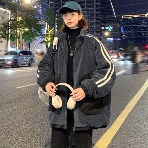 2023冬款学生加绒立领棉服羊羔绒棉衣外套男女 8339-P125控价178图片