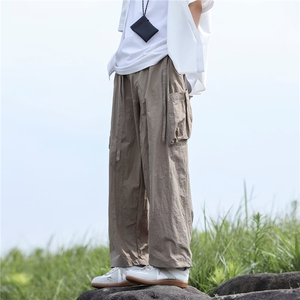 日系凉感多口袋工装裤男宽松潮牌ins直筒户外防水冲锋裤阔腿休闲图片