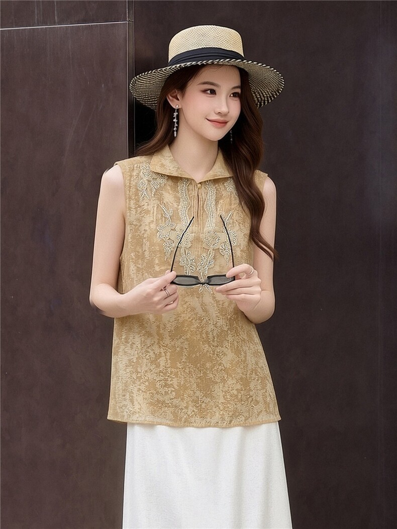 新中式G风外套女2026夏季新款复古刺绣提花设计感时尚气质外套,女装衬衫,卡杰菲