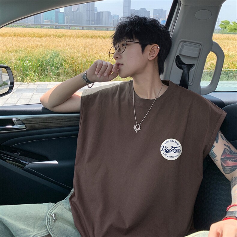 量大优得物抖音高品质重磅230克美式印花无袖t恤背心WB641特P18，男装背心/马甲，电商A486-1