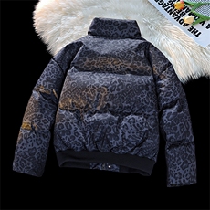 立领面包服豹纹高街冬装复古棉服男女棉衣外套做旧HZ8820-P88，男装棉衣，星座610B-1
