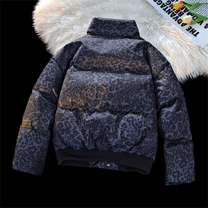 立领面包服豹纹高街冬装复古棉服男女棉衣外套做旧 HZ8820-P88图片
