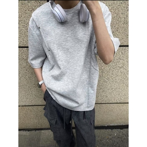 现货！夏季铆钉褶皱圆领短袖抖音得物可送样网图-EX50592-特批35图片