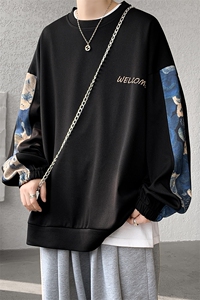 现货春季 新款拼接圆领高品质百搭卫衣 A059-WY7866-P35 控58图片