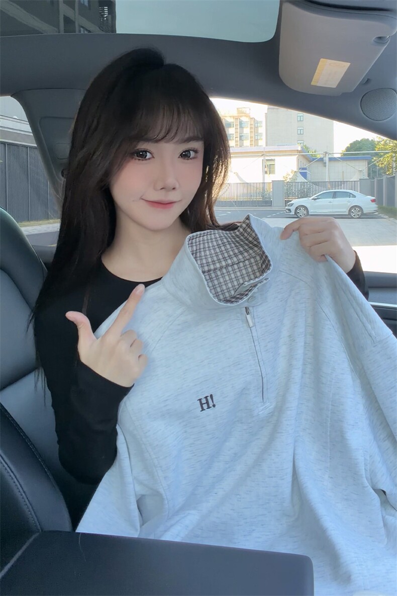 秋冬男士美式半拉链立领运动卫衣男女潮牌秋季情侣外套Polo衫p55,男装Polo衫,电商B319