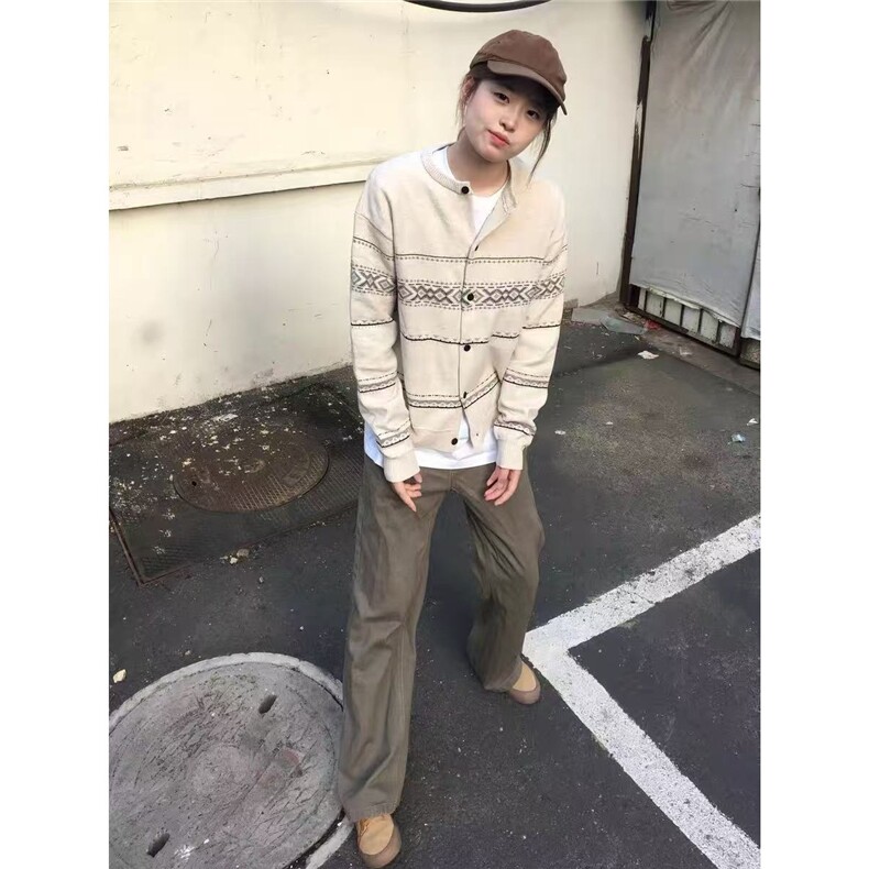 春秋外穿毛衣穿搭慵懒风百搭条纹撞色针织开衫外套MY105-P60,男装针织衫/毛衣,星座208-5