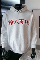 25新款美式重磅抖音直播得物高品宽松连帽扣子卫衣W5912P45加绒55，男装卫衣，电商C408-1(原B339-1)