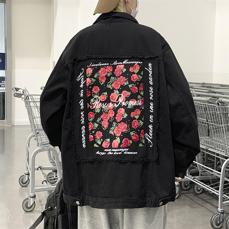 美式复古高街牛仔外套男女宽松ins原宿港风情侣装潮牌JK0259-P68,男装夹克,星座308B-1