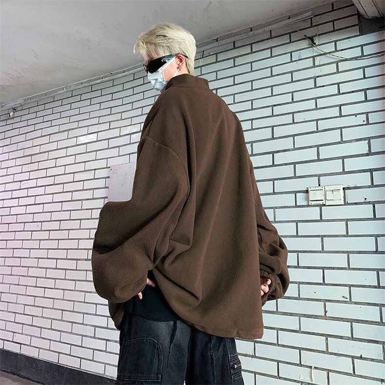 WY92-P42美式宽松型摇粒绒中领卫衣,男装卫衣,星座1501-1