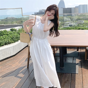 新款 现货主推收腰白色连衣裙2528-P125-K178图片