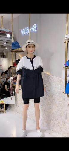 夏季新款，拼色织带款衬衣，女装，爱美欧