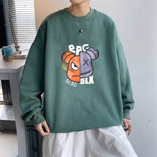 ！大码长袖t恤男印花加绒加厚圆领卫衣男WY294-P28加绒款-P33，男装卫衣，电商B371