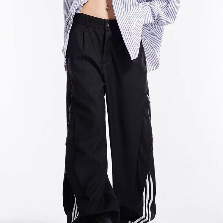 网图美式复古宽松直筒西裤阔腿休闲条纹爵士跳舞卫裤K212-P50,男装西裤,星座1001-1