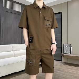 DT285-P55 夏季时尚男士短袖衬衣短裤套装休闲图片
