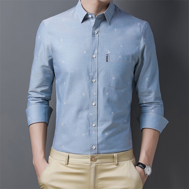 C721衬衫2021春秋季新款长袖衬衫男韩版T恤衫商务休闲男装，女装衬衫，电商B360