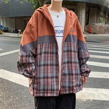 纯原宿风ins潮牌拼色连帽外套潮流夹克秋季宽松上衣W1153-P56，男装夹克，星座512-4