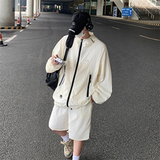 2024户外超薄冰丝休闲情侣套装时尚运动短裤两件套连帽TZ16-P68，男装休闲套装，星座313A-2