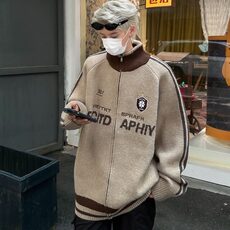 【有货】DMY326-P68美式复古毛衣秋冬宽松慵懒风羊毛针织拉链开衫，男装针织衫/毛衣，星座603-2