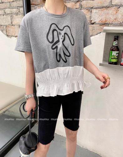 印图休闲针织上衣，女装，沐·沐