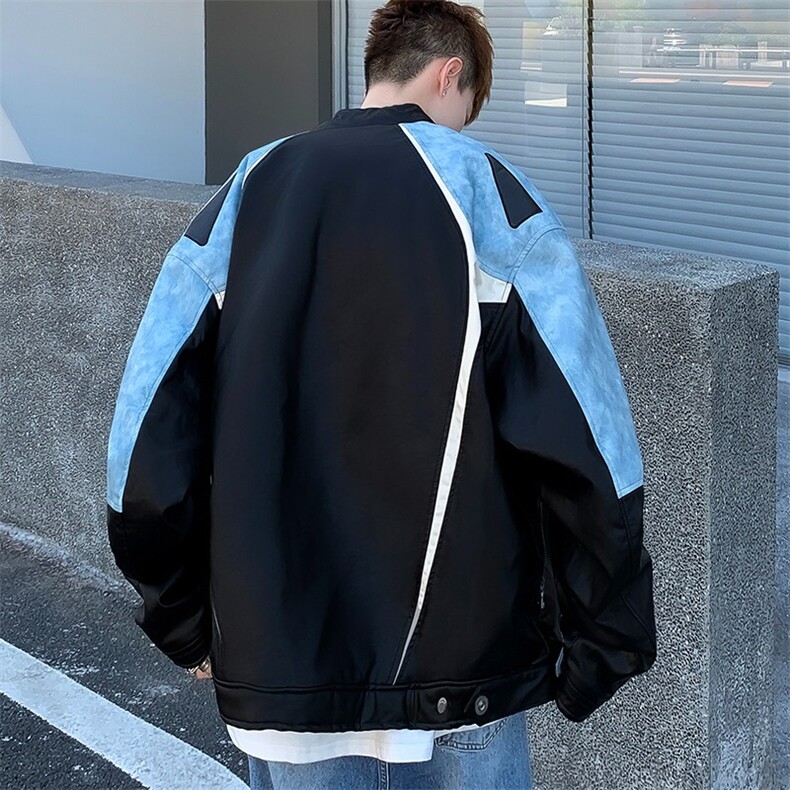美式PU皮外套女秋冬季新款机车服加厚情侣夹克棉衣男Y156/P84,男装夹克,星座506
