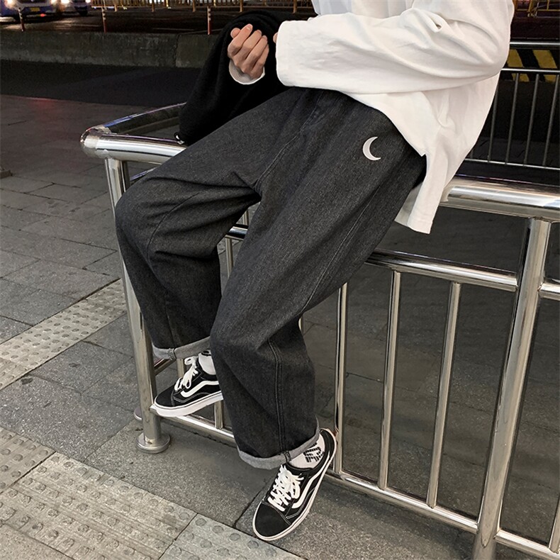NK44055-P38直筒牛仔裤男士大码宽松九分裤男休闲长裤子男,男装休闲裤,电商A040