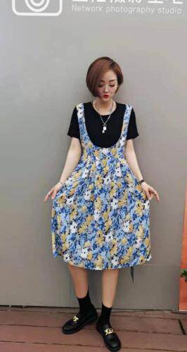 夏季新品拼接连衣裙，女装连衣裙，芷箐伊苑