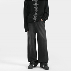 xz905-2-N522#P55-（控88）美式高街宽松阔腿牛仔裤，男装牛仔裤，星座905-2