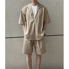 网图！老钱风莱赛尔贵气松弛感百搭时尚套装-EX50924-特批60，男装休闲套装，电商A061