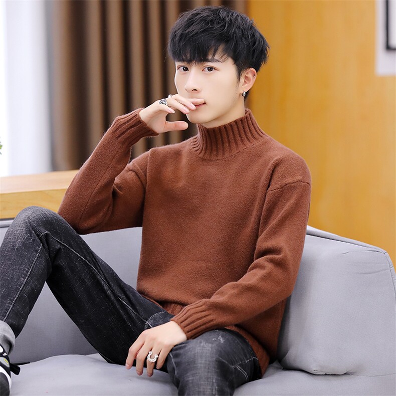 家乐6705毛衣男士2020冬季新款半高领打底针织衫男韩版潮流图片
