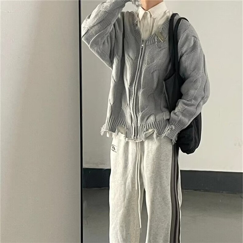 【005】新款秋冬新款宽松针织毛衣立体提花新款A079-M7352-P52,男装针织衫/毛衣,电商A079