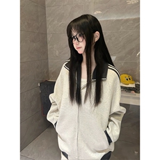 抖音得物高品质美式高街重磅结构设计拼接织带立领卫衣外套CM42，男装卫衣，电商A486