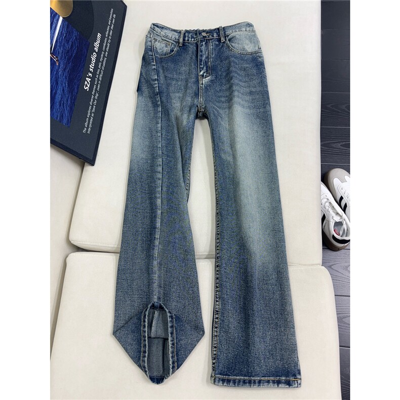 B221 美式ins高街暗黑重工艺宽松直筒牛仔裤LK26627-特P45控78图片