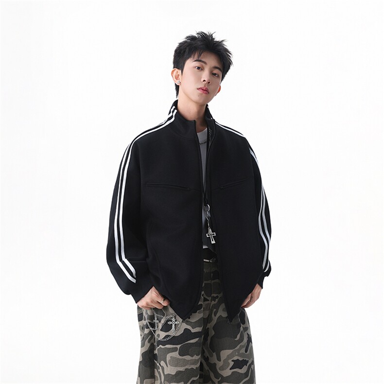 包现货-分割拉链卫衣潮牌男春秋美式百搭宽松开衫218-7-Y110-P85,男装卫衣,星座218-7