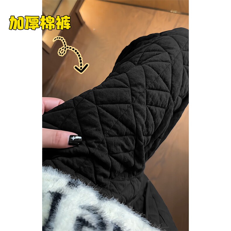 特批P35无差价冬季抖音大码男菱格保暖加棉拖地裤K5614J加棉,男装休闲裤,电商A001-1