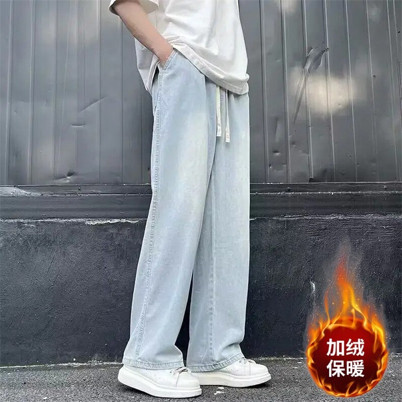 1506-1/K630-11/P50原版质量蓝色加绒直筒牛仔裤男女同款图片