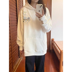 纯棉花卉蝴蝶刺绣连帽卫衣ZW0127-P52，男装卫衣，星座313A(原308A-2)