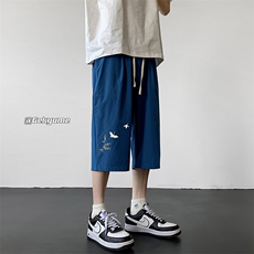 冰丝七分裤男大码速干短裤男五分裤黑地板风格QK72394-P25，男装休闲裤，电商A040