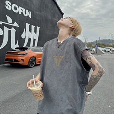 麂皮绒背心坎肩男T恤美式港风潮JB455-特P19控38，男装背心/马甲，电商B370